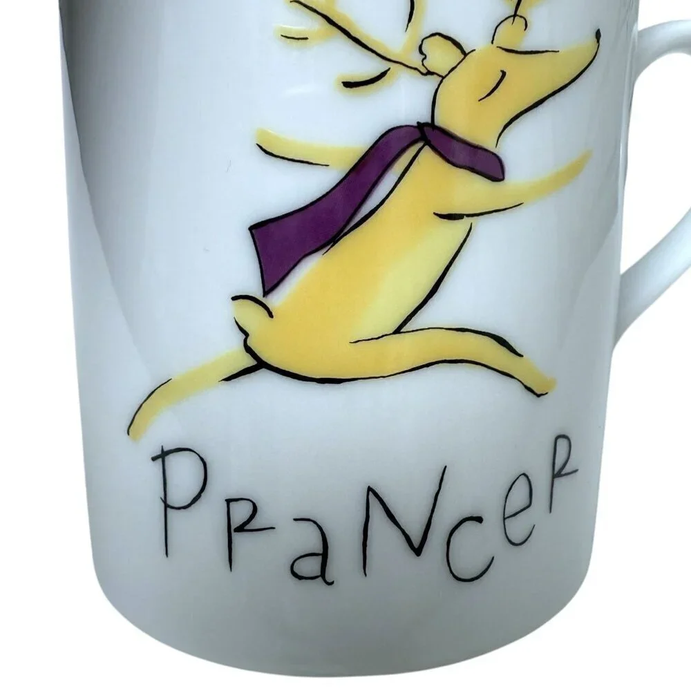 POTTERY BARN Reindeer Mugs Comet and Prancer Holiday Christmas